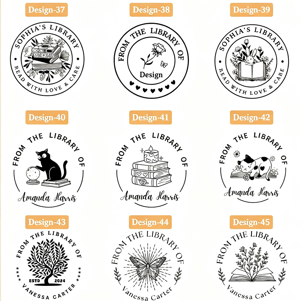 Pagewings Personalized Name Library Stamp