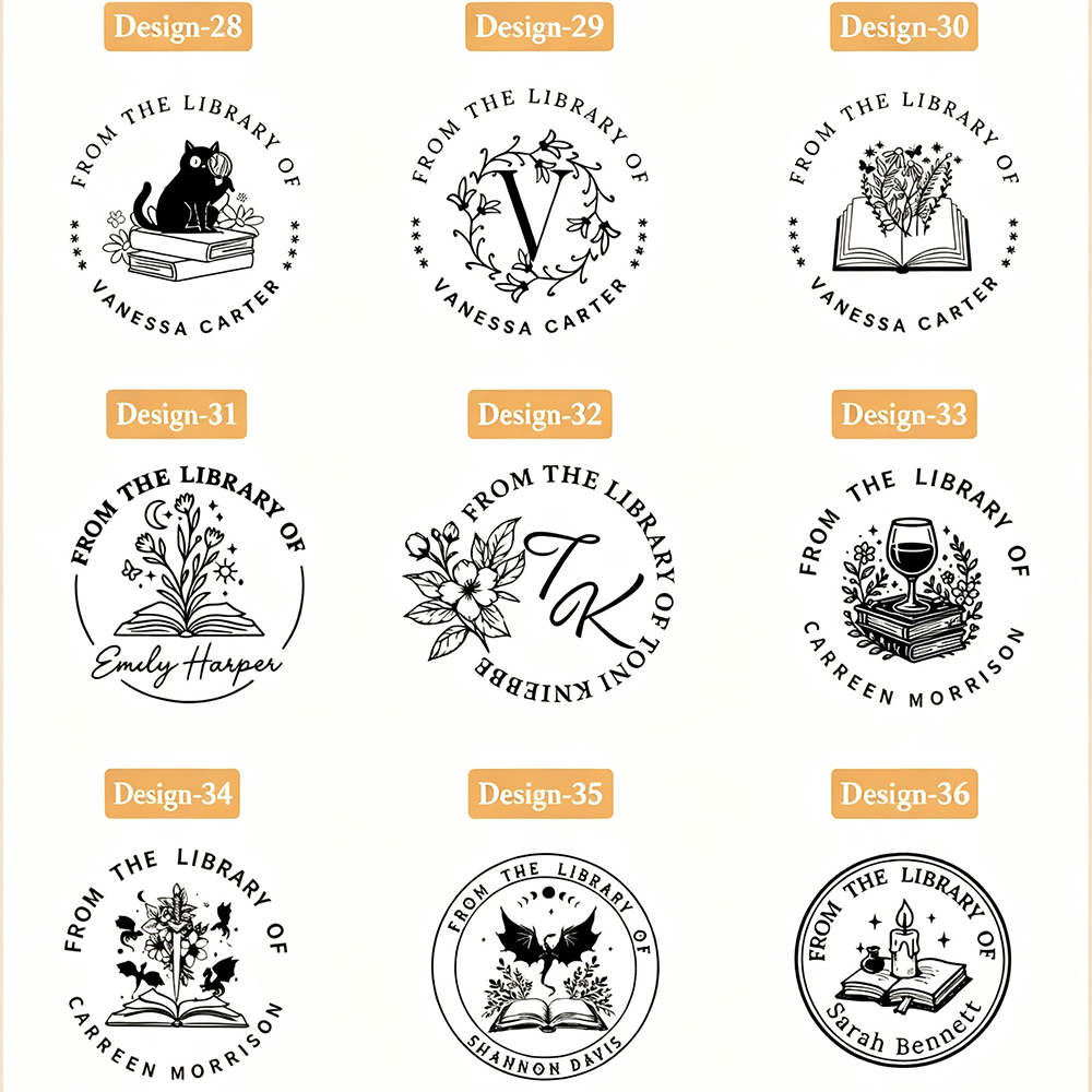 Pagewings Personalized Name Library Stamp