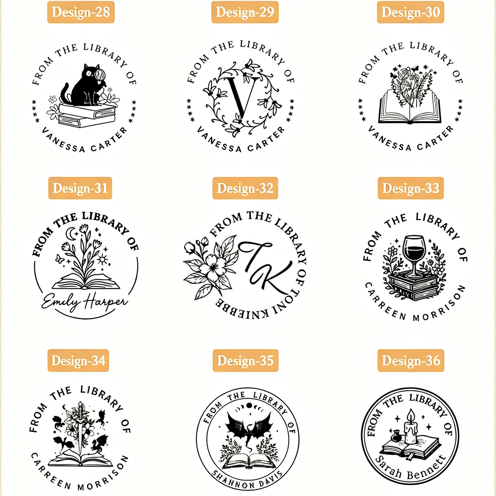 Pagewings Personalized Name Library Stamp