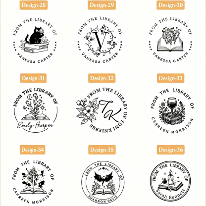 Pagewings Personalized Name Library Stamp