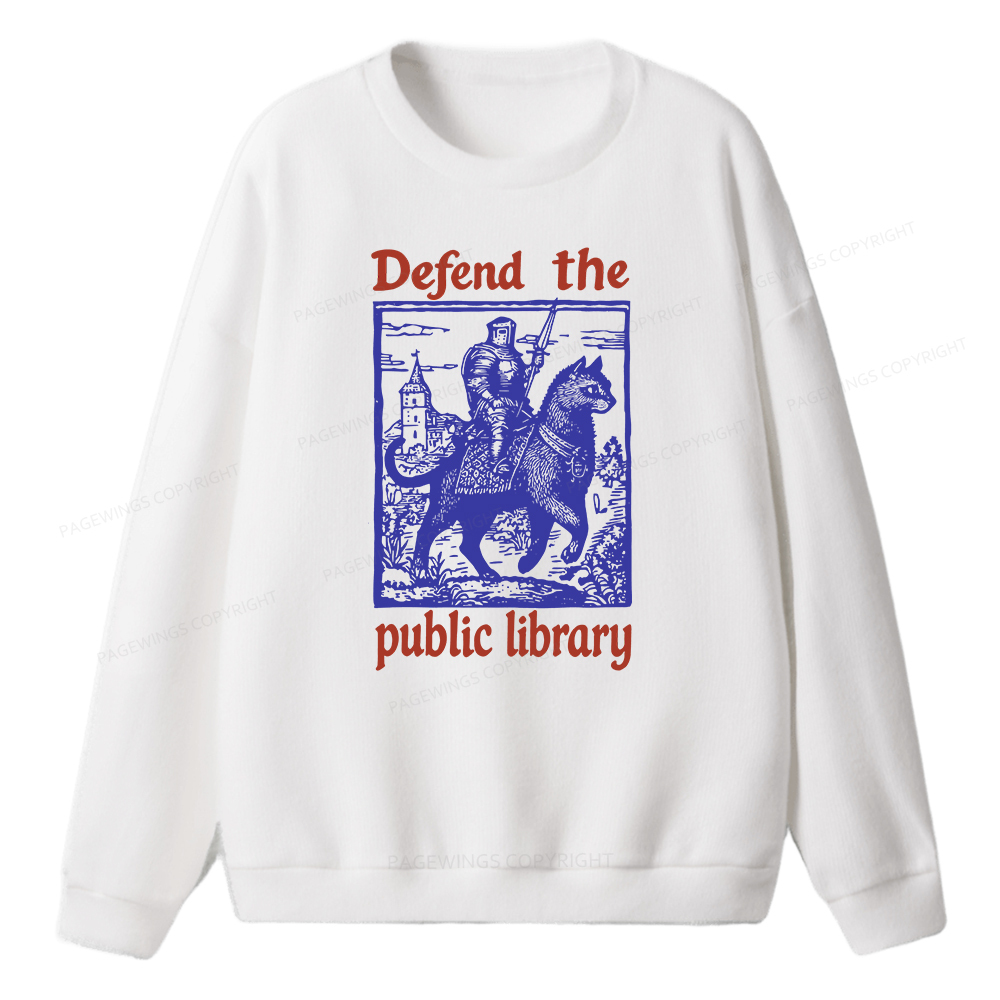 Pagewings Defend the Public Library Unisex Knit Sweatshirt