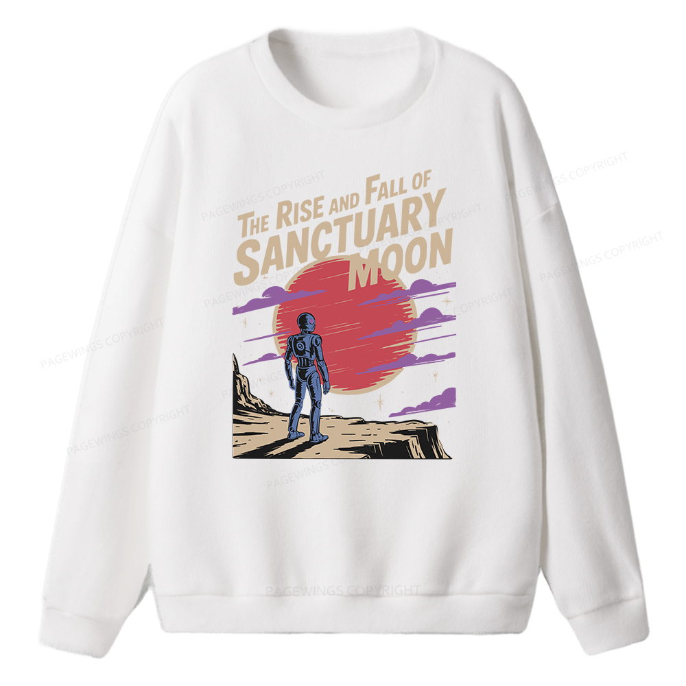 Pagewings The Rise And Fall Of Sanctuary Moon Unisex Knit Sweatshirt
