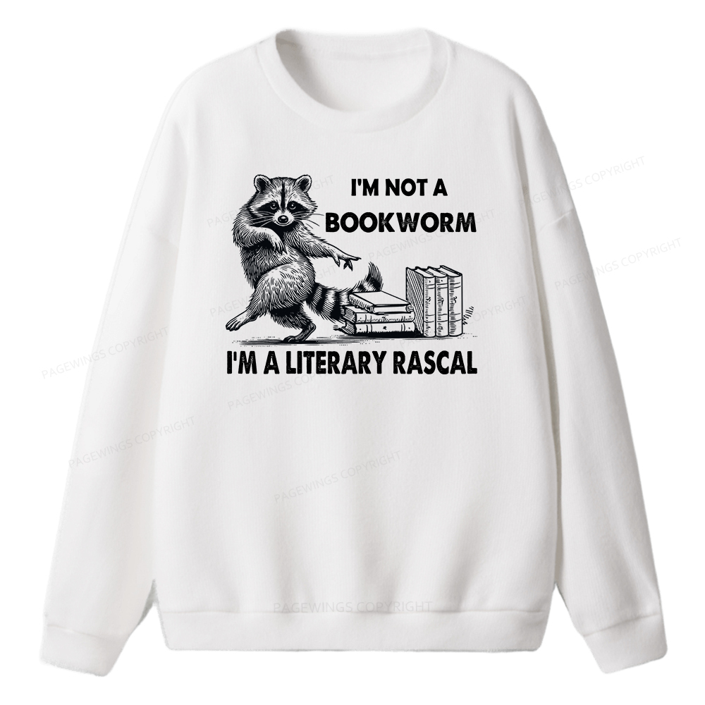 Pagewings I'm Not A Bookworm I'm A Literary Rascal Unisex Knit Sweatshirt