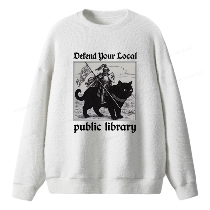 Pagewings Defend Your Local public library Unisex Knit Sweatshirt