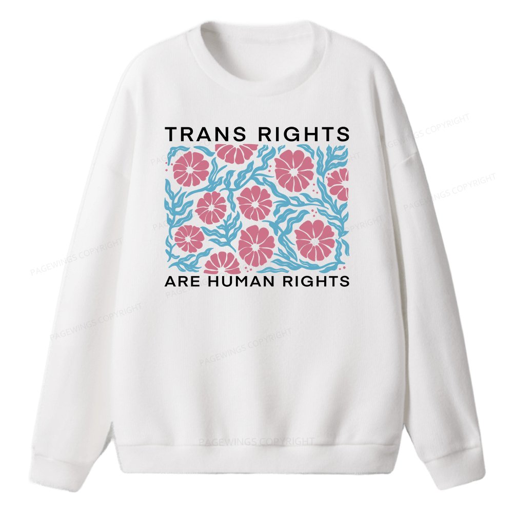 Pagewings Trans Rights Are Human Rights Unisex Knit Sweatshirt