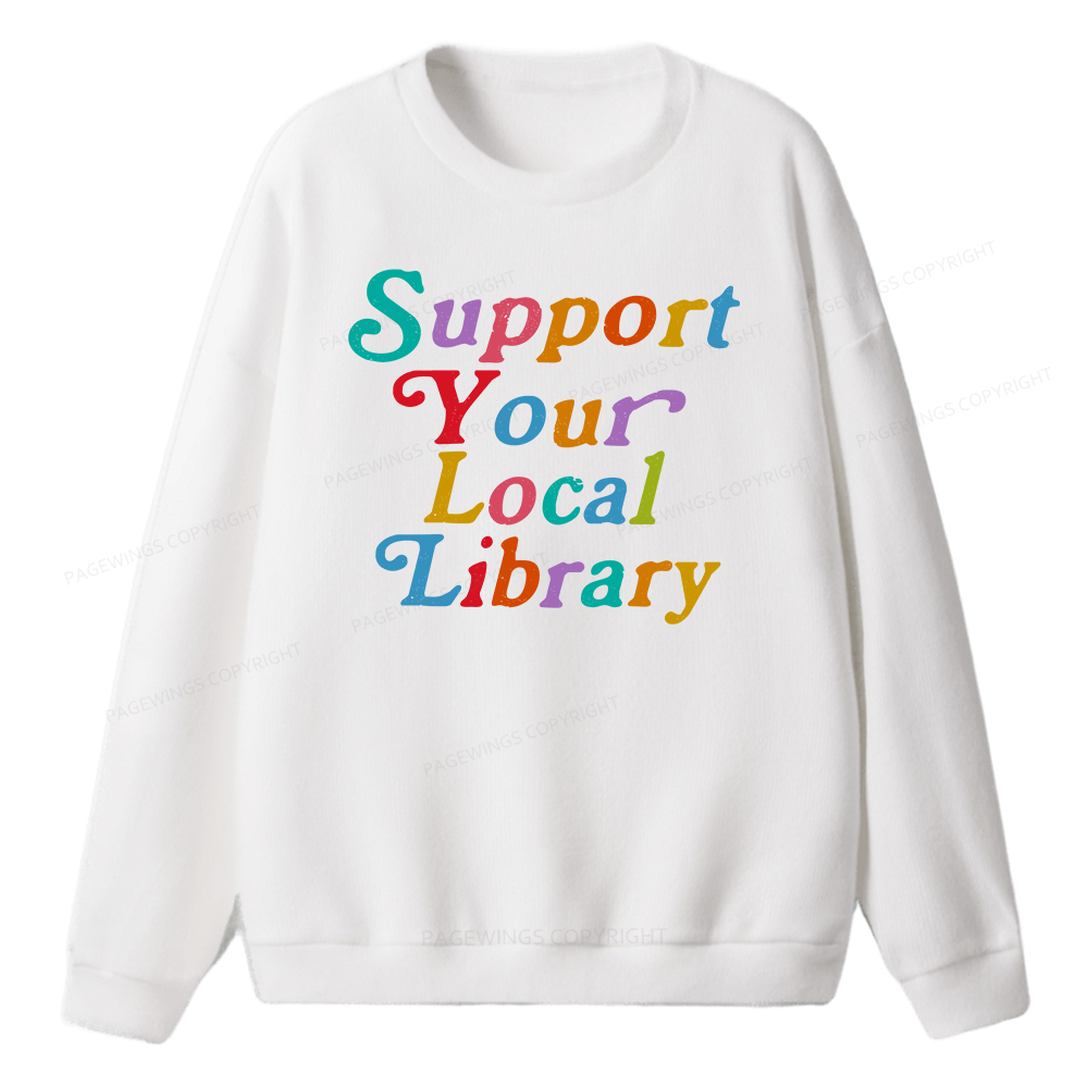 Pagewings Support Your Local Library Unisex Knit Sweatshirt