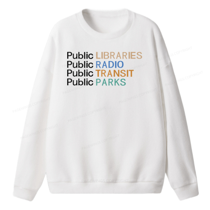 Pagewings Public Libraries Radio Transit Parks Unisex Knit Sweatshirt