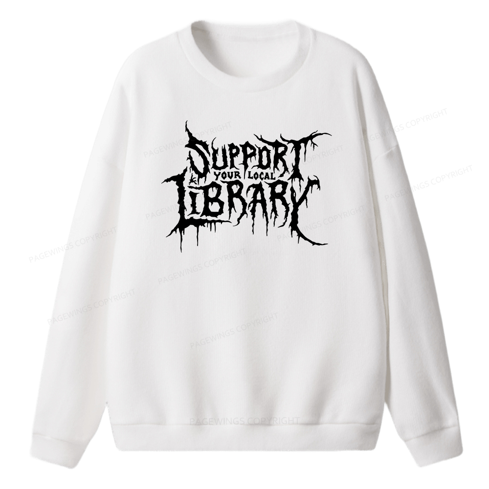 Pagewings Support Your Local Library Unisex Knit Sweatshirt