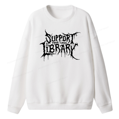 Pagewings Support Your Local Library Unisex Knit Sweatshirt