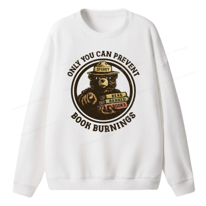 Pagewings Only You Can Prevent Book Burnings Unisex Knit Sweatshirt