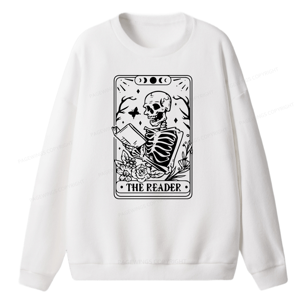 Pagewings Halloween The Reader Tarot Card Unisex Knit Sweatshirt
