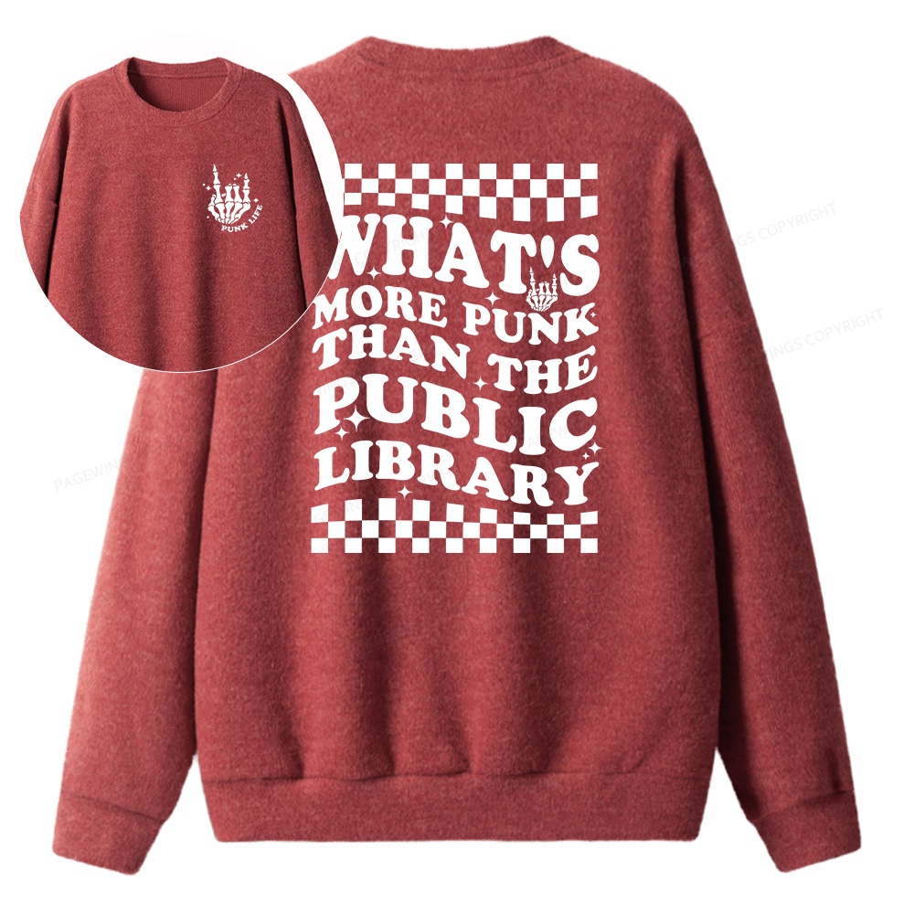 Pagewings Punk The Public Library Unisex Knit Sweatshirt