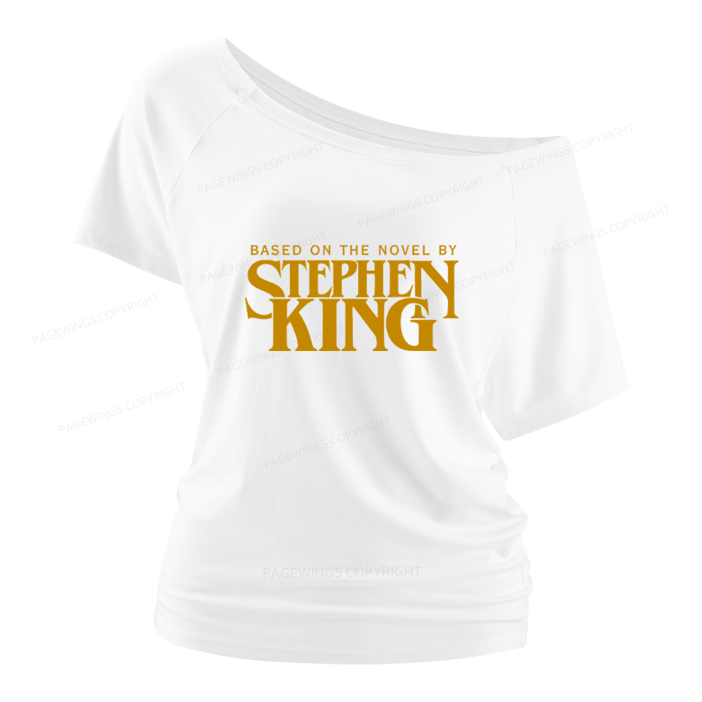 Pagewings Based On A Novel By Horror Writer Women Off Shoulder T-shirts