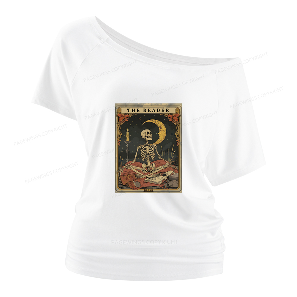 Pagewings The Reader Tarot Card Women Off Shoulder T-shirts