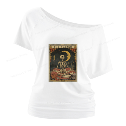 Pagewings The Reader Tarot Card Women Off Shoulder T-shirts