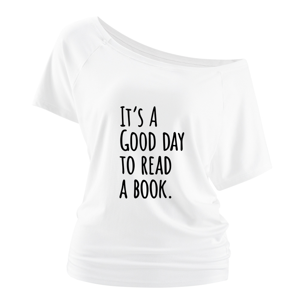 Pagewings It's A Good Day To Read A Book Off Shoulder Top