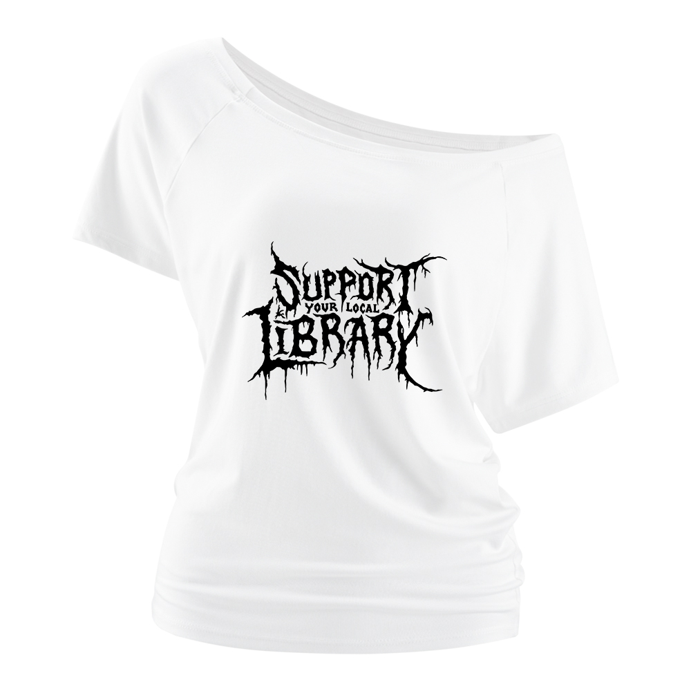 Pagewings Support Your Local Library Off Shoulder Top