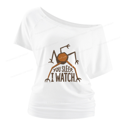 Pagewings You Sleep I Watch Women Off Shoulder T-shirts