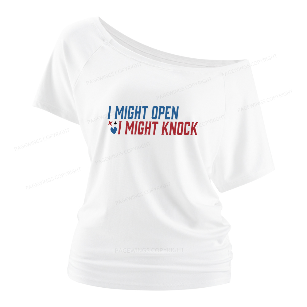 Pagewings I Might Knock Women Off Shoulder T-shirts