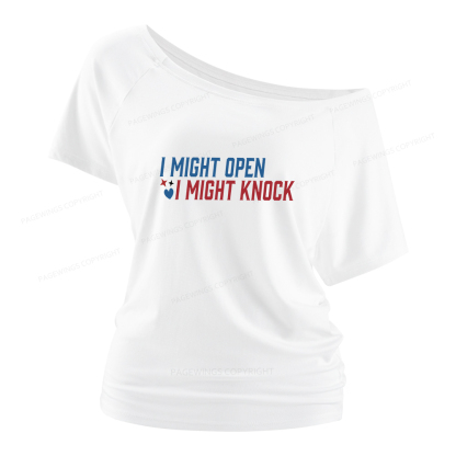 Pagewings I Might Knock Women Off Shoulder T-shirts
