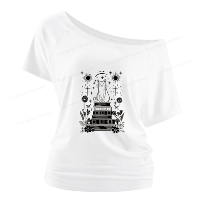 Pagewings Mystical Cat Women Off Shoulder T-shirts