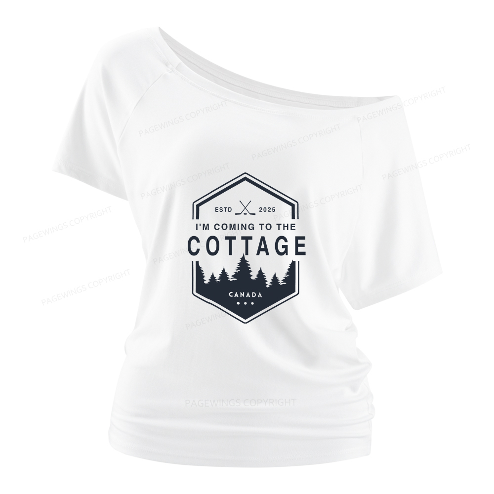 Pagewings Coming To The Cottage Women Off Shoulder T-shirts