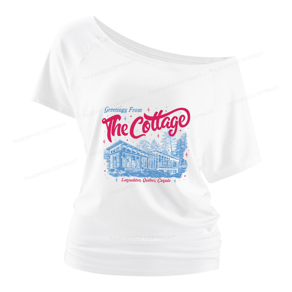 Pagewings Coming To The Cottage Women Off Shoulder T-shirts