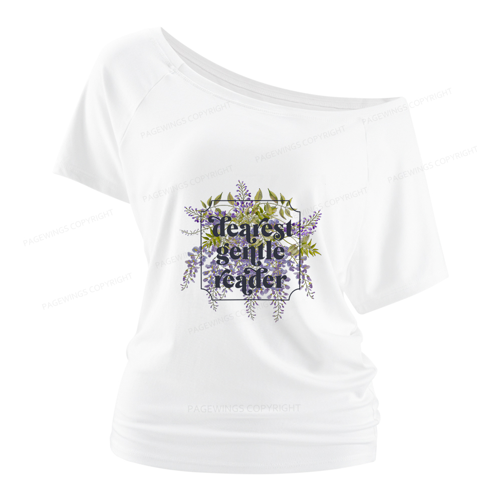 Pagewings Dearest Gentle Reader Women Off Shoulder T-shirts