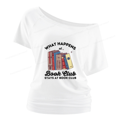 Pagewings Stays At Book Club Book Women Off Shoulder T-shirts
