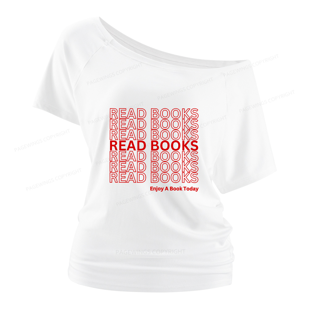 Pagewings Read Books Librarian Women Off Shoulder T-shirts