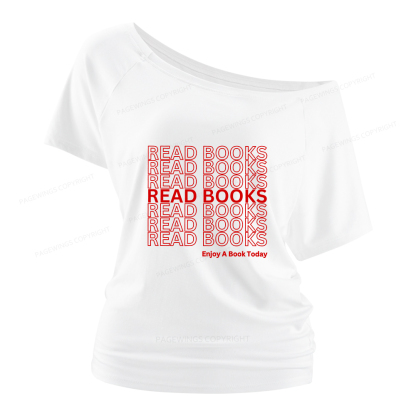 Pagewings Read Books Librarian Women Off Shoulder T-shirts