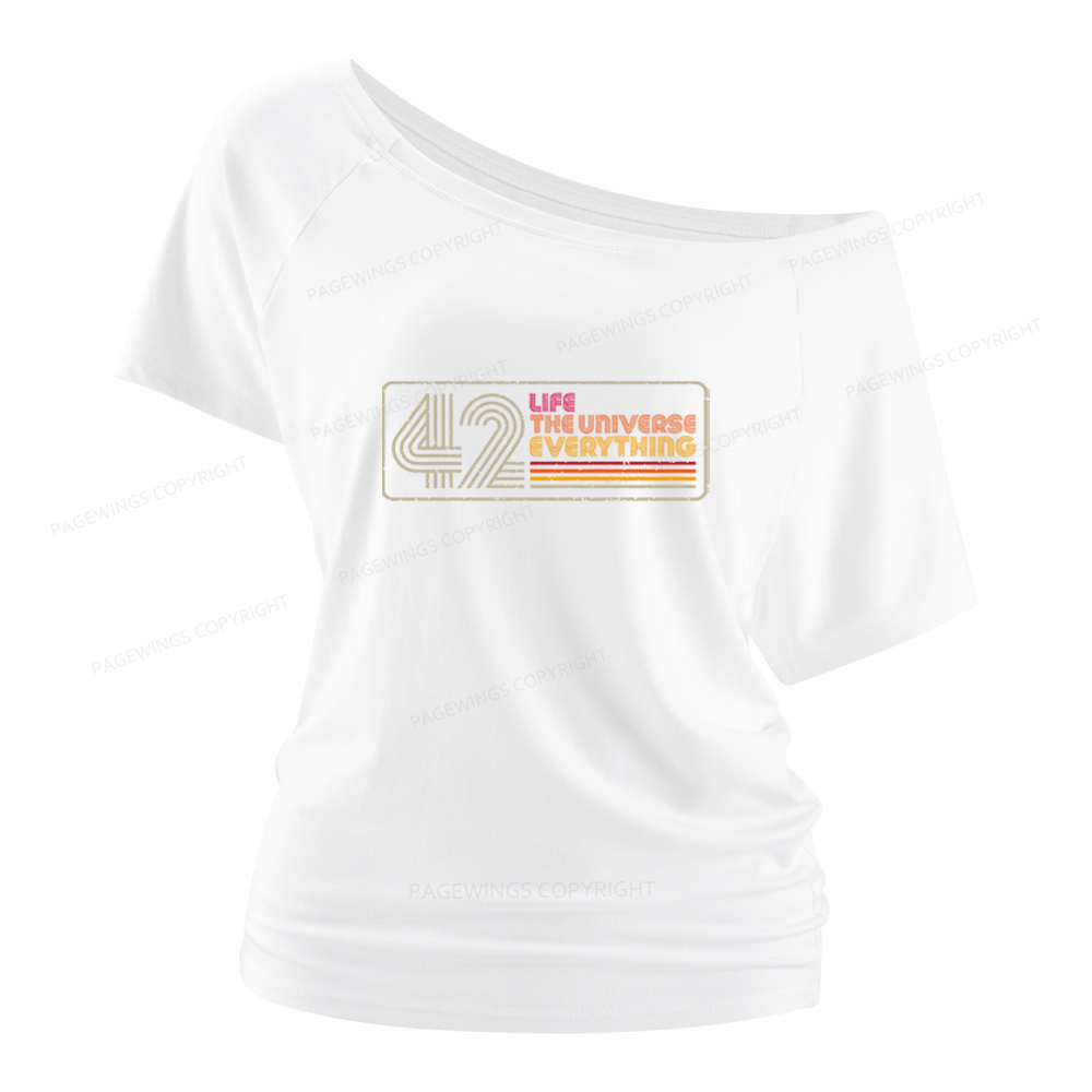 Pagewings Life The Universe Everything Women Off Shoulder T-shirts