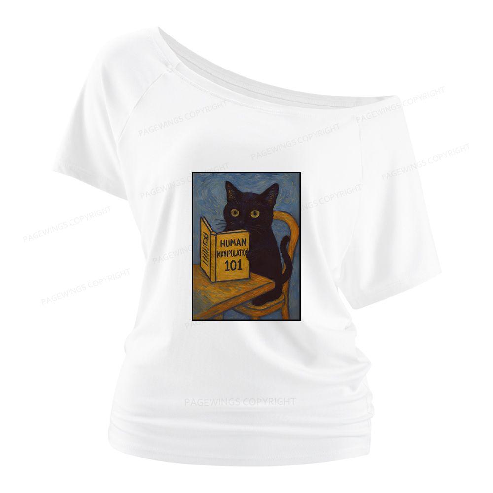 Pagewings Funny Cat Women Off Shoulder T-shirts