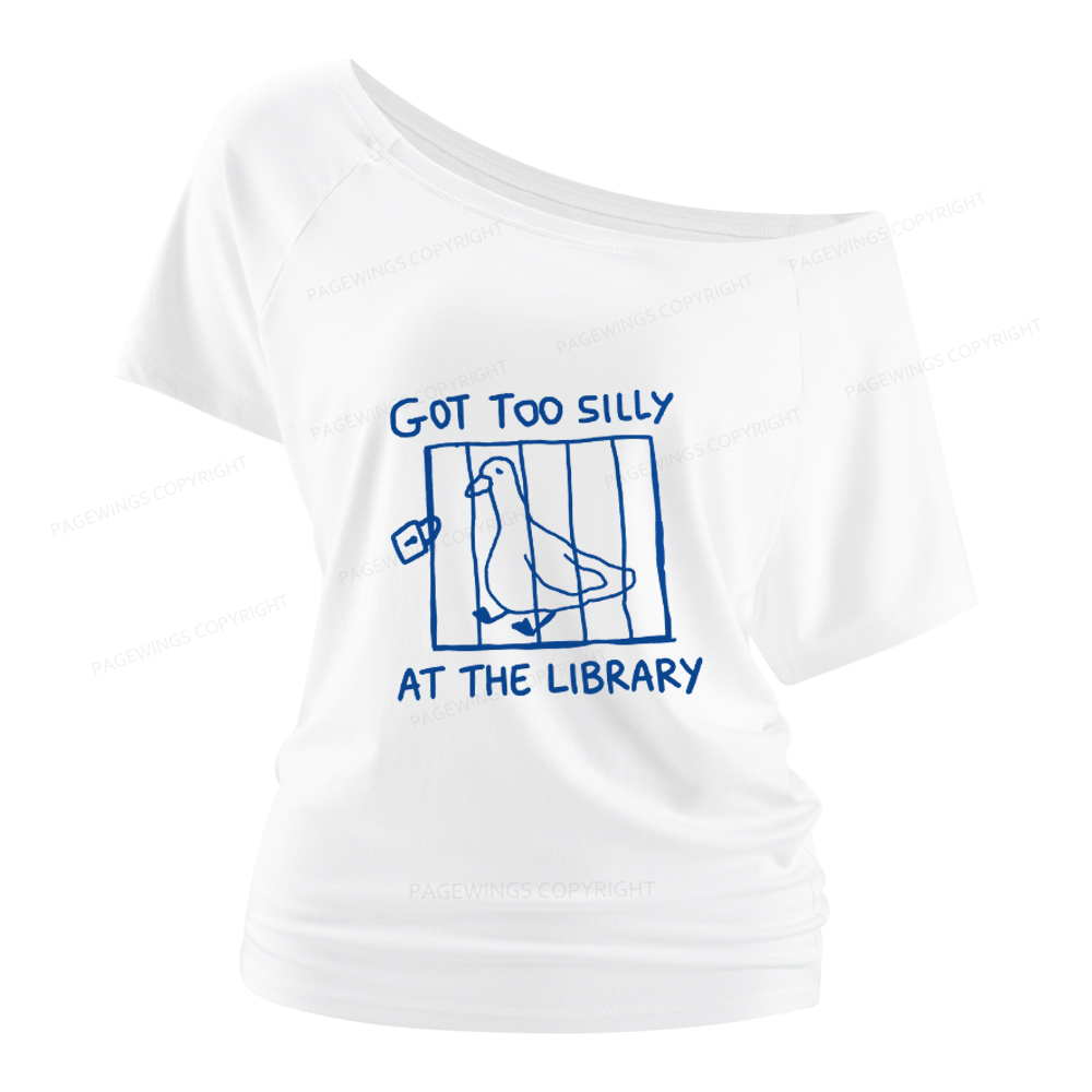 Pagewings Got Too Silly At The Library Women Off Shoulder T-shirts