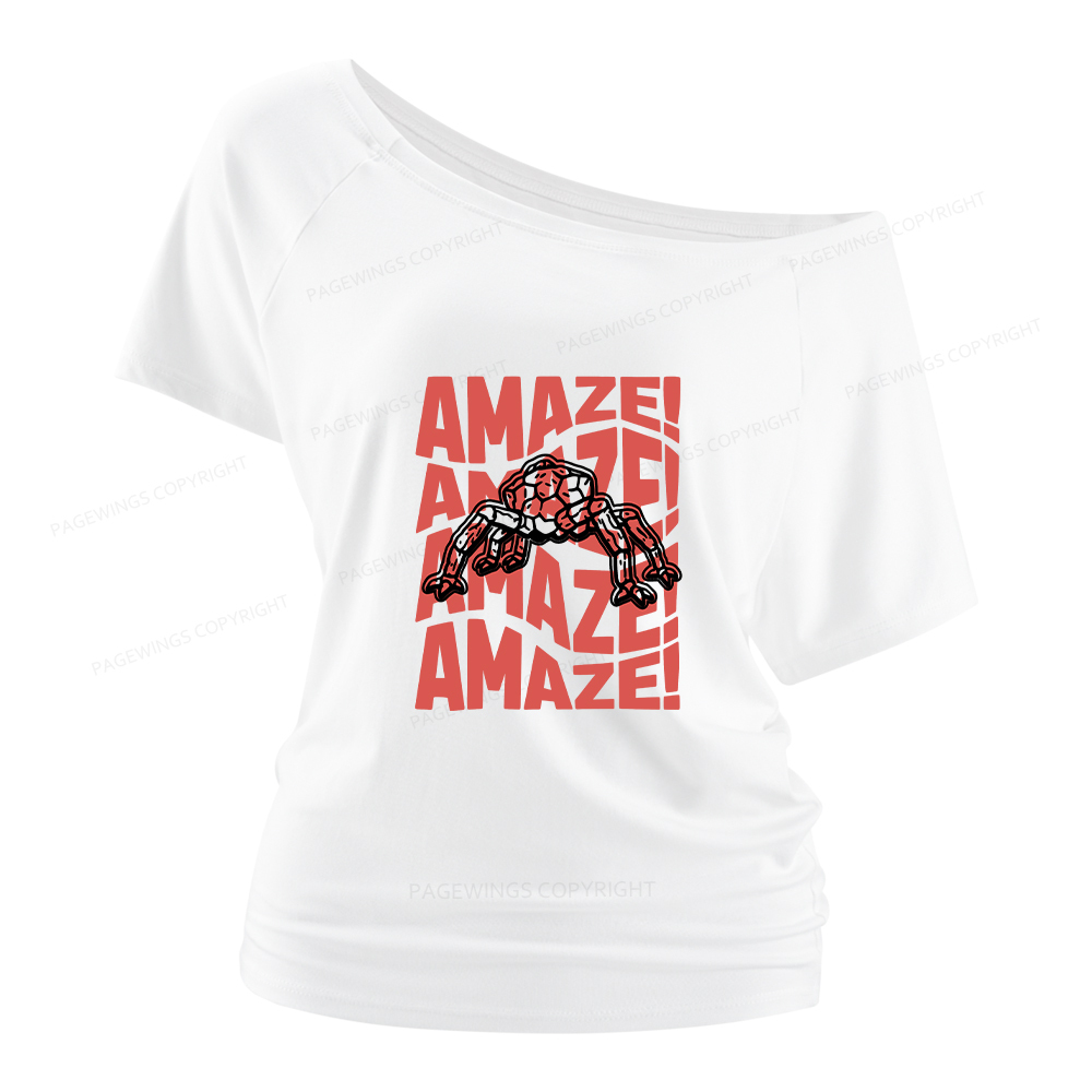 Pagewings Amaze Space Women Off Shoulder T-shirts