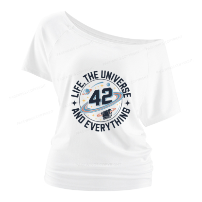 Pagewings Life The Universe And Everything Women Off Shoulder T-shirts