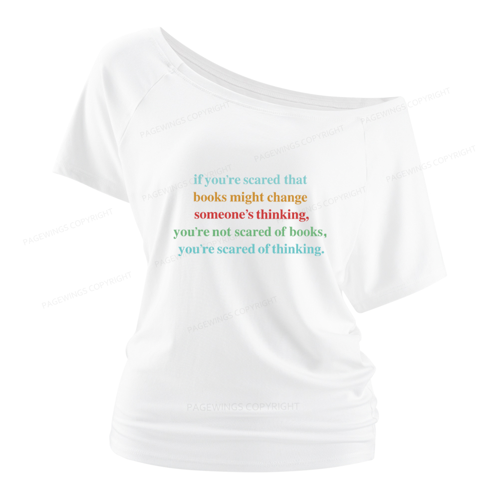 Pagewings Censorship Social Justice Shirt Booktrovert Women Off Shoulder T-shirts