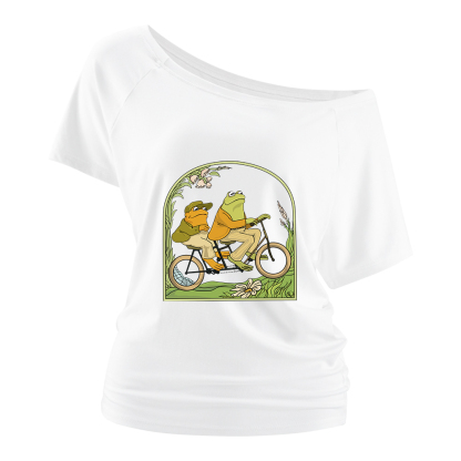Pagewings Frog And Toad Book Vintage Off Shoulder Top