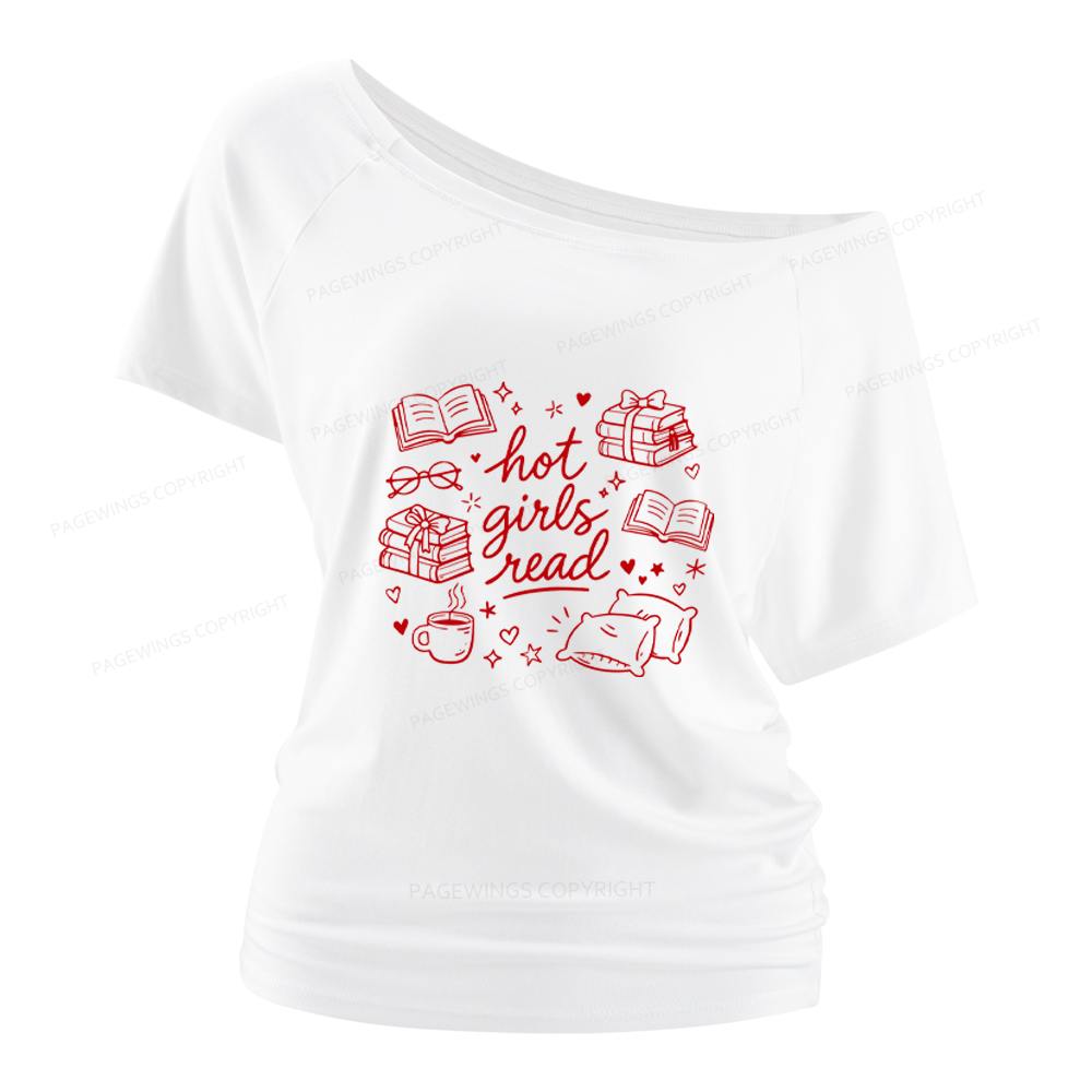 Pagewings Hot Girls Read Women Off Shoulder T-shirts