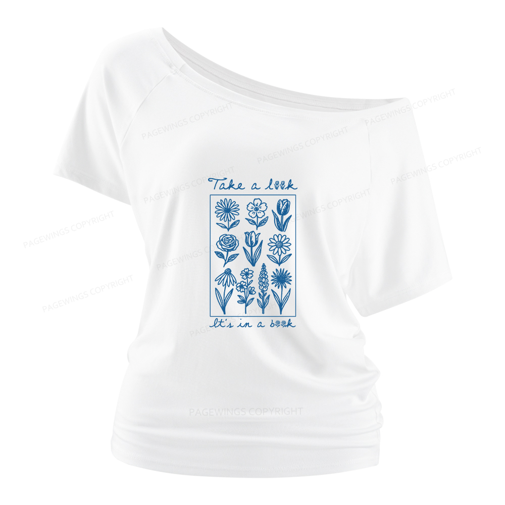 Pagewings Take A Look It’s In A Book Women Off Shoulder T-shirts
