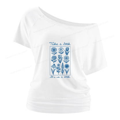 Pagewings Take A Look It’s In A Book Women Off Shoulder T-shirts