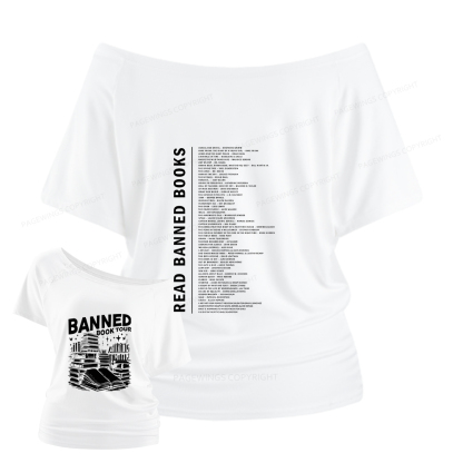 Pagewings Banned Book Women Off Shoulder T-shirts