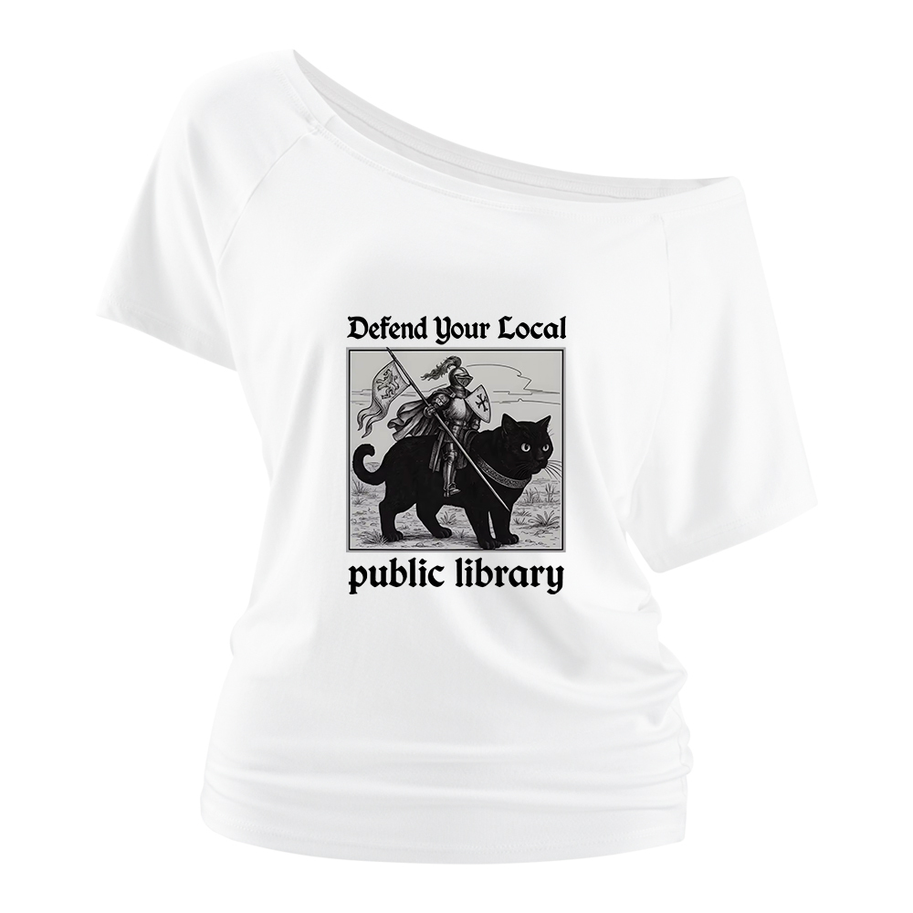 Pagewings Defend Your Local public library Off Shoulder Top