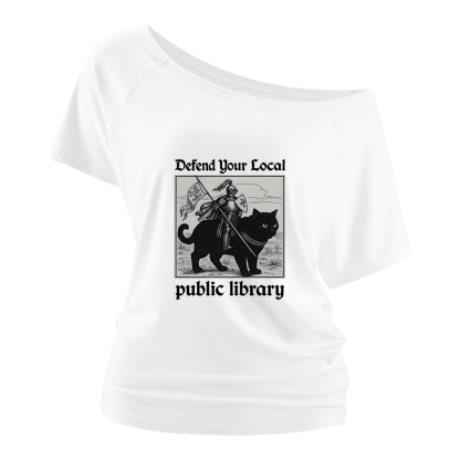 Pagewings Defend Your Local public library Off Shoulder Top