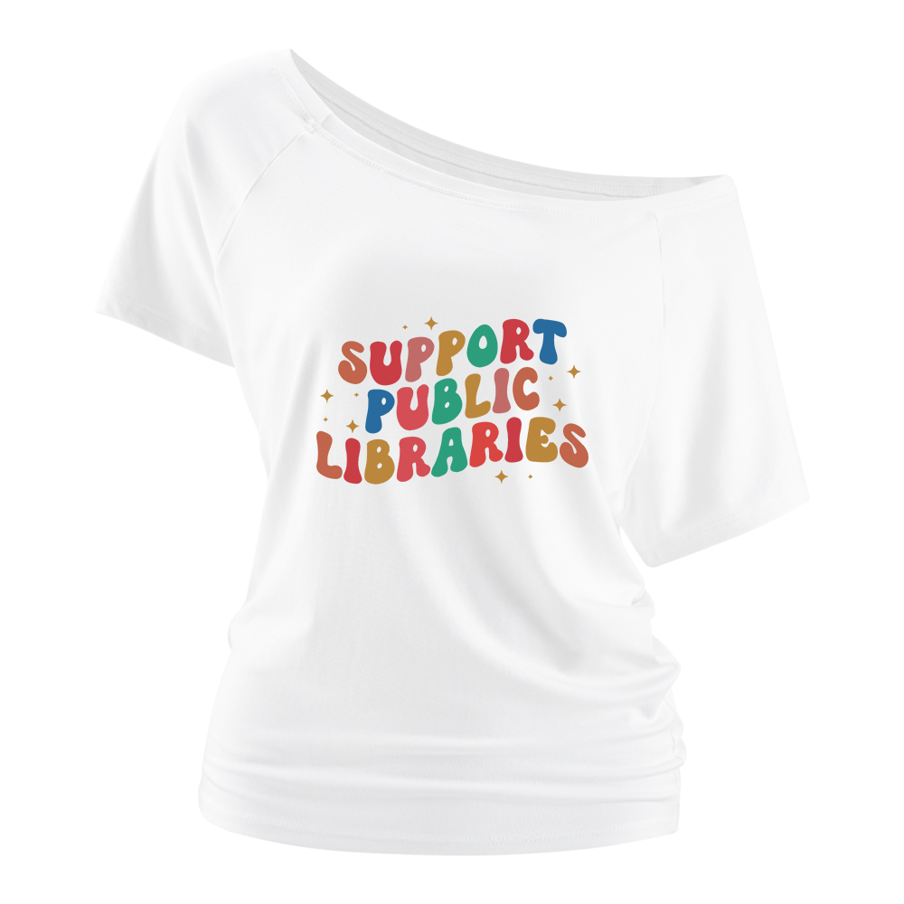 Pagewings Public Library Off Shoulder Top