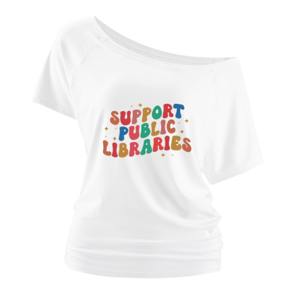 Pagewings Public Library Off Shoulder Top