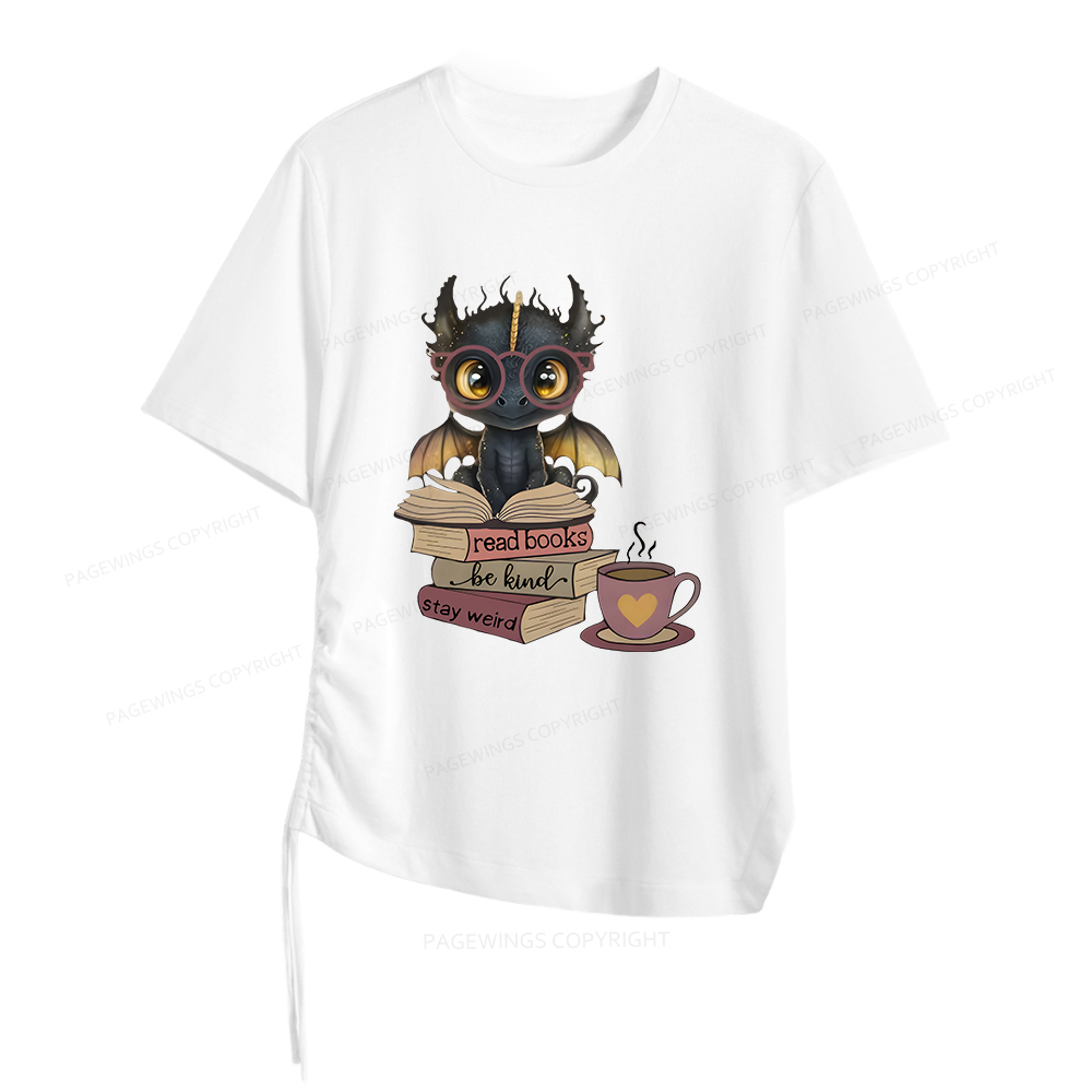Pagewings Fourth Wing Dargon Asymmetrical Drawstring T-Shirts