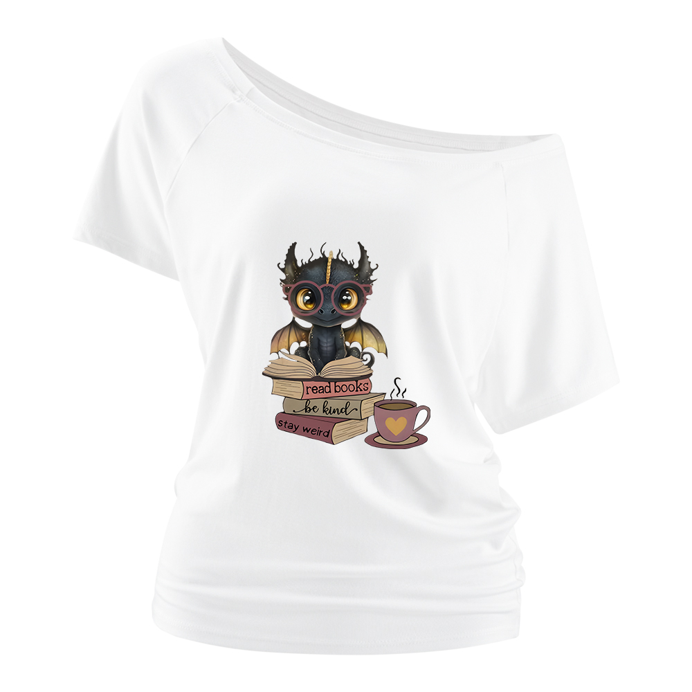 Pagewings Fourth Wing Dargon Off Shoulder Top