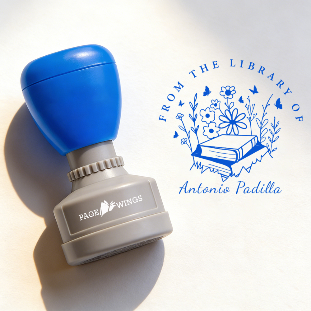 Pagewings Personalized Book Lover Stamp