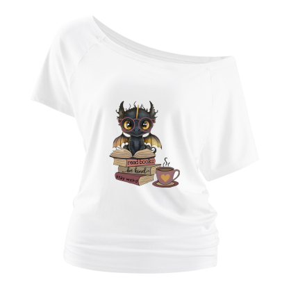 Pagewings Fourth Wing Dargon Off Shoulder Top